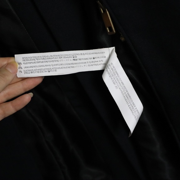 Zara dark navy blue wool military coat double-breasted buttons winter fall XS S - Picture 7 of 11